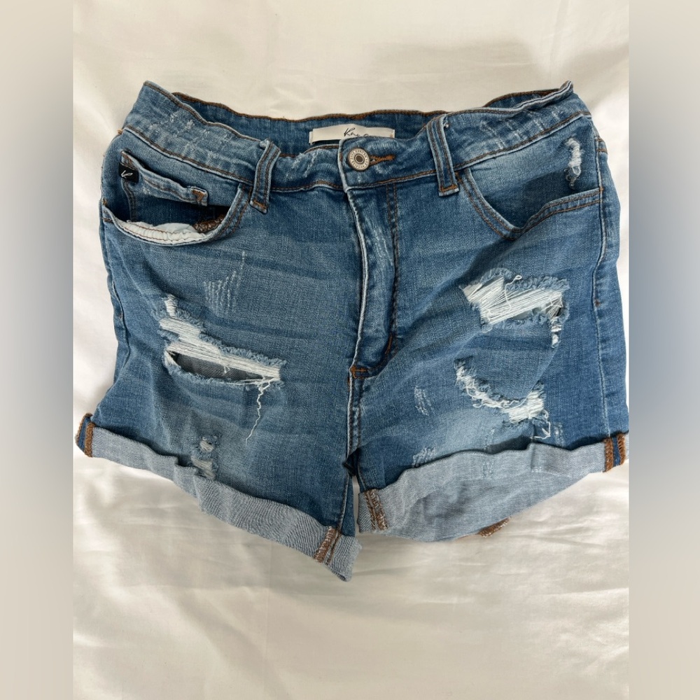 KanCan Soft Stretch Jean Ripped Shorts Size 28